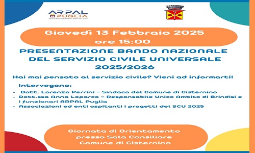 Cisternino: presentazione bando Servizio Civile Universale 2025