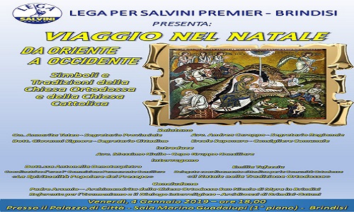 La Sala Mario Marino Guadalupi del comune ospiterà il 4 gennaio l’incontro organizzato da Lega Salvini Premier Brindisi su tradizioni natalizietra Oriente e Occidente 