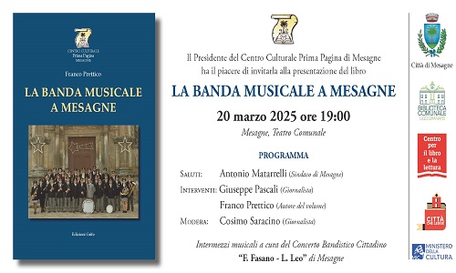 La Banda Musicale a Mesagne presentazione del libro di Franco Prettico  