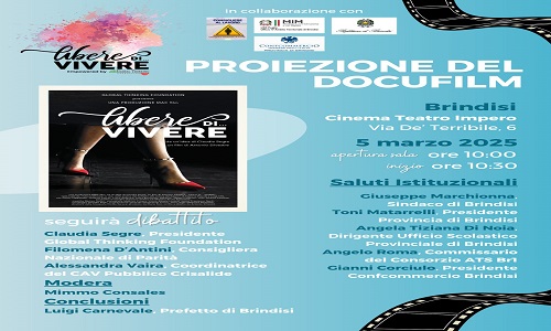 Proiezione al cinema Impero del film Libere di vivere 