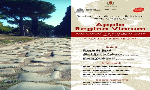 Mercoledì 15 maggio convegno “Appia Regina Viarum” 