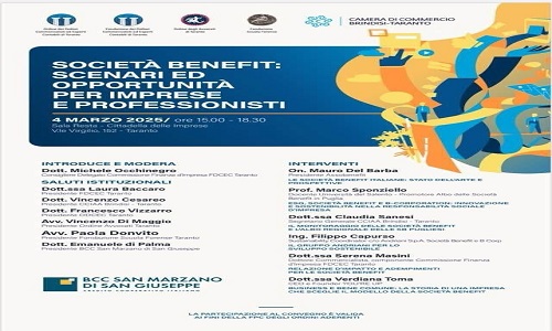 Camera di Commercio "Le societa' benefit"