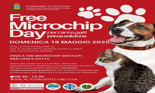 Free microchip day per cani e gatti a Ostuni