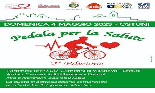 Ostuni, domenica la seconda edizione di Pedala per la salute, promossa dalla Asl