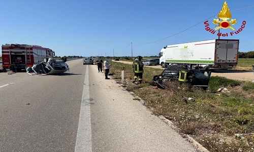 Incidente stradale sulla SS379 all'altezza di Specchiolla 