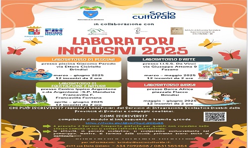 Provincia di Brindisi laboratori inclusivi 