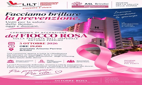  Il 5 ottobre accensione del Fiocco Rosa al Perrino per la prevenzione del tumore al seno