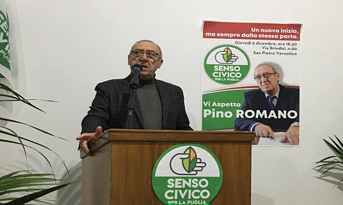 Pino Romano nominato portavoce del movimento Senso Civico.