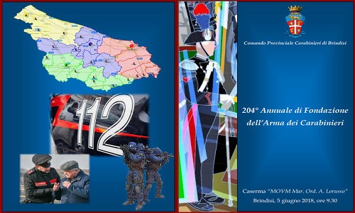 Brindisi: celebrazione del 204° annuale della fondazione dell’Arma dei Carabinieri. 