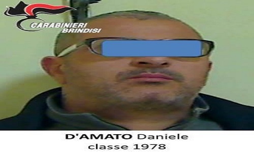 Cellino San Marco: ripristino della custodia cautelare in carcere per D’AMATO Daniele, arrestato nel settembre 2017  nell’ambito dell’operazione Omega bis.
