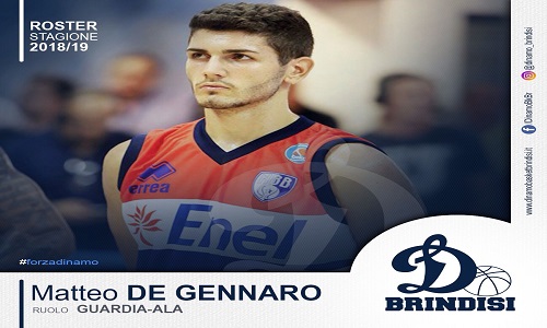 Dinamo basket anche Matteo De Gennaro in formazione 