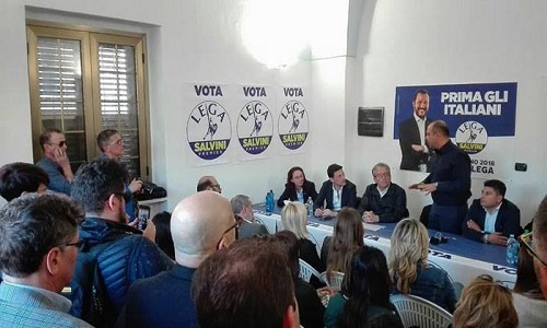 Amministrative 2018: Comizio in Piazza della Vittoria su legalità e sicurezza e presentazione alla cittadinanza della Lista della Lega. 