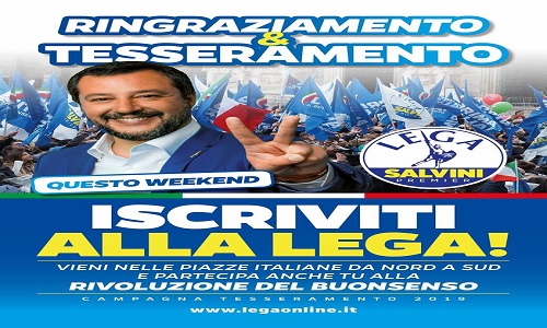 Lega in piazza a Brindisi pe ril tesseramento 