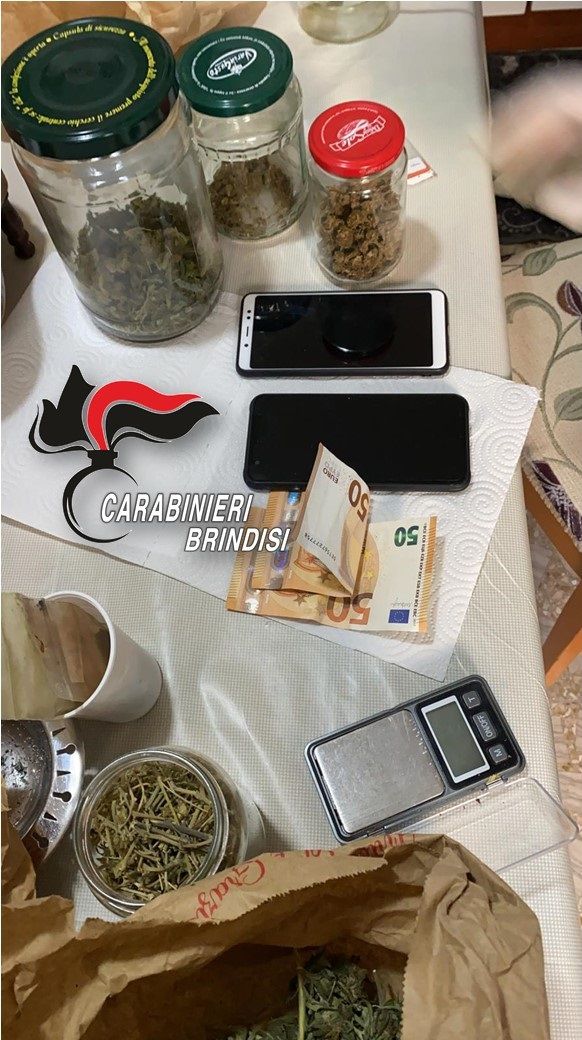 Trovati in possesso di 58 piante di marijuana e di 930 grammi di marijuana, arrestati