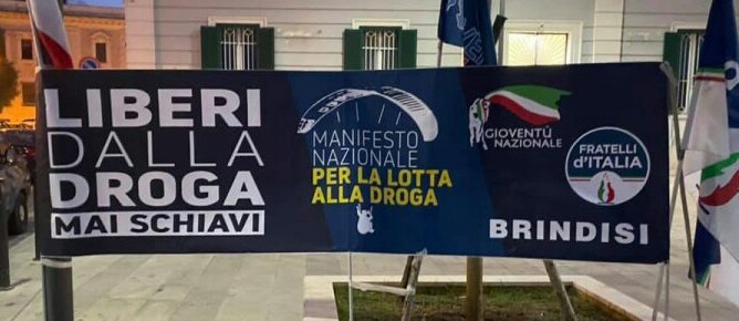 Ieri l'iniziativa di Fratelli d'Italia “Liberi dalla Droga mai schiavi