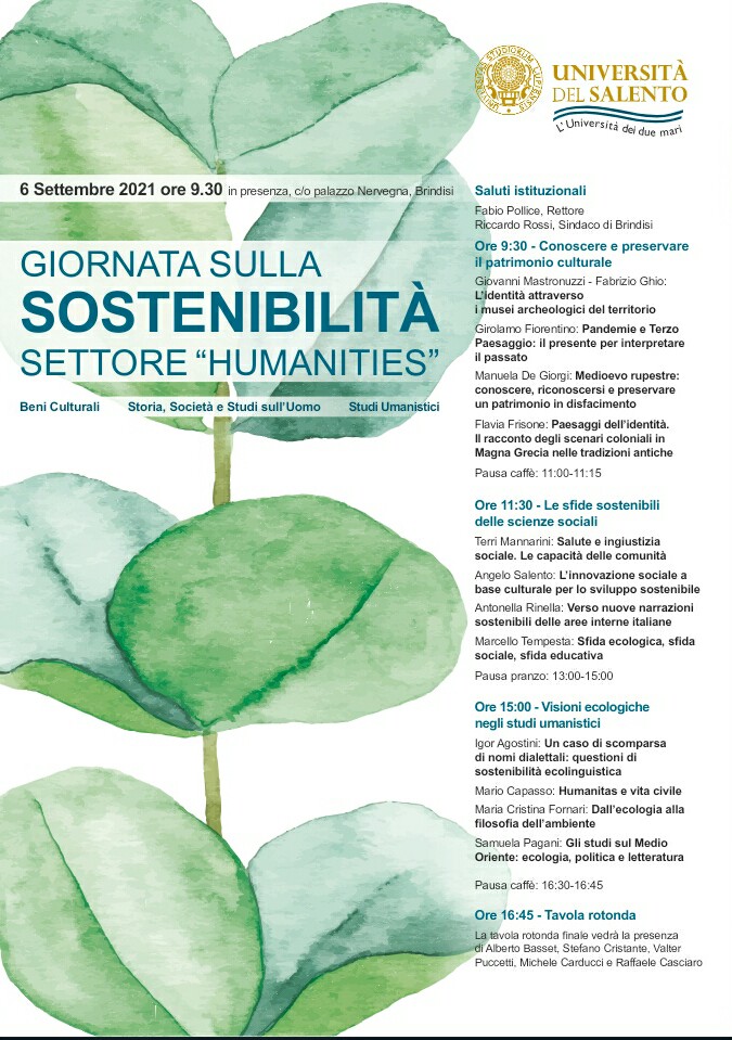 Il 6 settembre a Brindisi la Giornata sulla sostenibilità