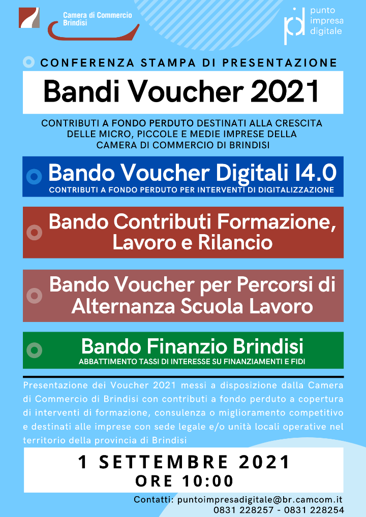 Conferenza Stampa di presentazione dei “Bandi Voucher 2021”