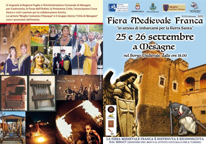 Sabato 25 e domenica 26 settembre a Mesagne la Fiera medievale franca