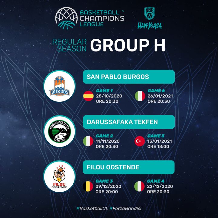 BCL 20/21 - Il calendario ufficiale del girone H. Esordio a Burgos il 28 ottobre