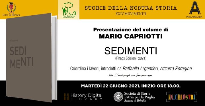 22 giugno presentazione del volume Sedimenti di Mario Capriotti