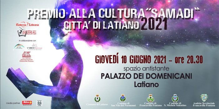 A Latiano tornano, in presenza, il Premio alla Cultura Samadi XII e la Finale di Adotta un Esordiente X. Appuntamento il 10 giugno nello spazio antistante il Palazzo dei Domenicani