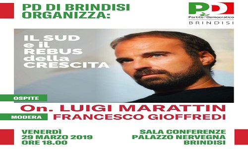 PD Brindisi: Venerdi 29 Marzo 'On. Luigi Marattin a Brindisi - Il Sud ed il Rebus della crescita 