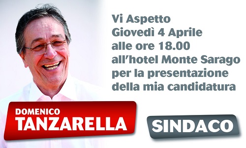Domani presnetazione candidatura a sindaco di Ostuni di Domenico Tanzarella  