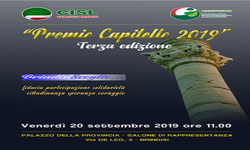 Brindisi: edizione 2019 del Premio Capitello