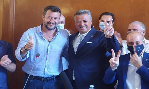 Il leader della Lega ieri di nuovo in Puglia, a Foggia e nella Bat, in vista delle elezioni regionali di settembre. 