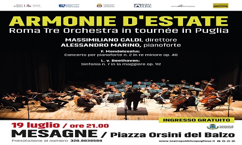 Armonie d’estate: la Roma Tre Orchestra in concerto a Mesagne