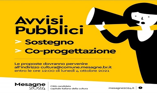 Mesagne capitale italiana della Cultura 2024: online gli avvisi “Progetta con noi” e “Sostienici”