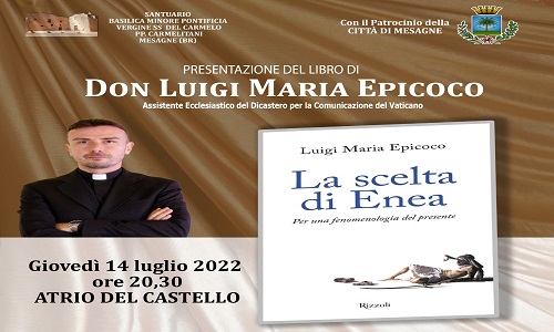 Don Luigi Maria Epicoco giovedì 14 luglio a Mesagne presenta “La scelta di Enea”