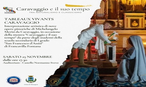 Caravaggio e il suo tempo, gli alunni della scuola San Francesco di Francavilla quadri viventi