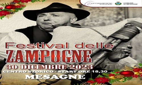 Festival delle zampogne, sabato 30 dicembre a Mesagne nel Centro Storico e al Parco “Potì”