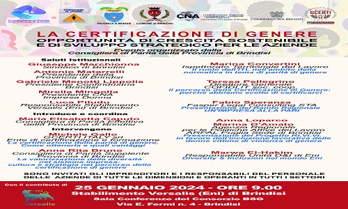 La certificazione di genere  - Opportunità di crescita sostenibile e di sviluppo strategico per le Aziende”. 