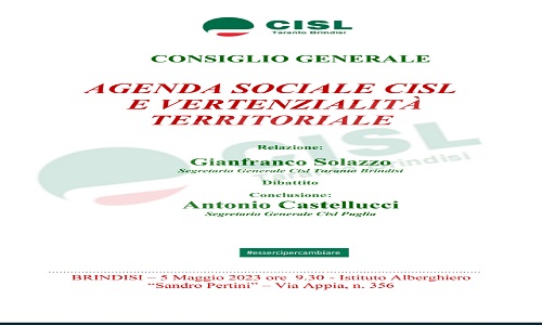 Cisl convocato il consiglio regionale 