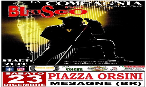 I successi di Vasco Rossi, sabato 23 dicembre in piazza Orsini con la “Compagnia del Blasco”