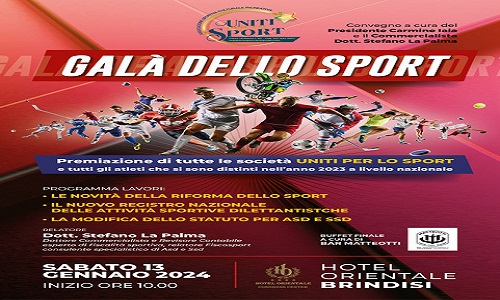 Gala dello Sport della A.S.C.R. “Uniti per lo Sport” Brindisi.
