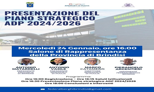 Aeroporti di Puglia presentazione piano strategico 2024-26