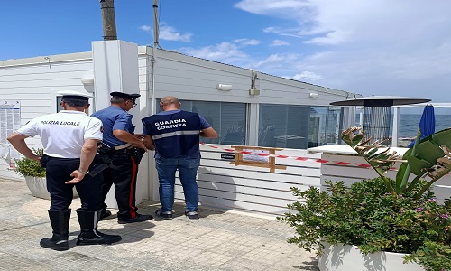 Guardia costiera sequestratoi lido a Torre  Santa Sabina 
