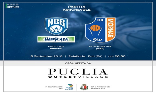 Esordio in preseason: giovedì 6 settembre Happy Casa di scena al Palaflorio di Bari