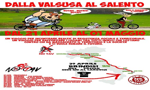 Biciclettata "Dalla Val Susa al Salento": tappa a Brindisi
