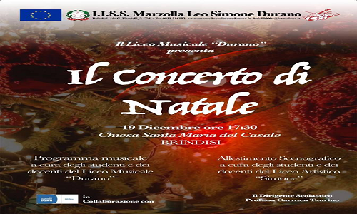 Mercoledi 19 il Concerto di Natale degli studenti del Liceo Simone-Durano