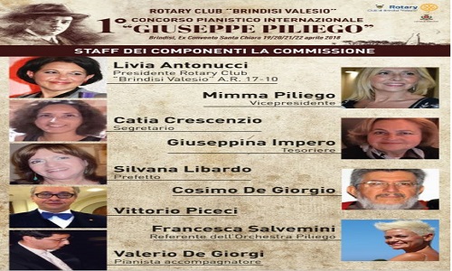 Prima edizione del Concorso Pianistico Internazionale “Giuseppe Piliego”. L’evento si svolgerà a Brindisi dal 19 al 22 aprile. Giovedì la presentazione ufficiale