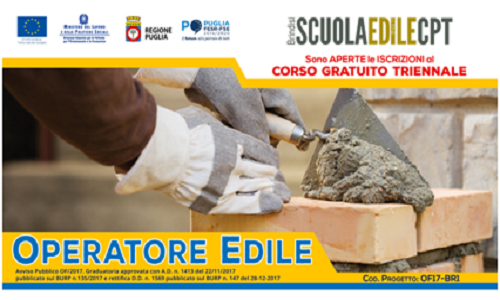 Corso gratuito triennale per“Operatore Edile”