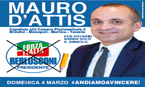 Gli appuntamenti del candidato di Forza Italia Mauro D'Attis