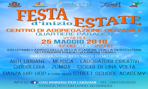 Brindisi: Domani al CAG la Festa d'inizio Estate
