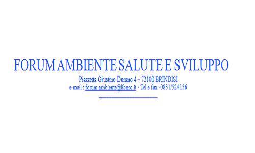 Forum Ambiente Salute e Sviluppo. Il nickel: "7-8 volte il limite di un valore obiettivo di una grande citta' "