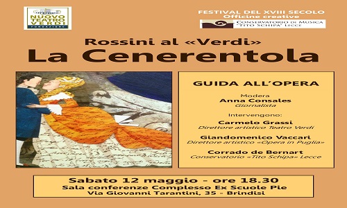 Teatro Verdi di Brindisi: Sabato 12 maggio guida all'ascolto de «La Cenerentola»
