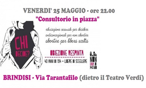 Non Una Di Meno stasera alle spalle del Teatro Verdi con il Consultorio in piazza